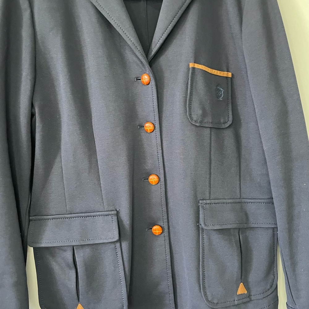 Lloyd’s Navy Knit Button Down Elbow Patch Blazer … - image 3